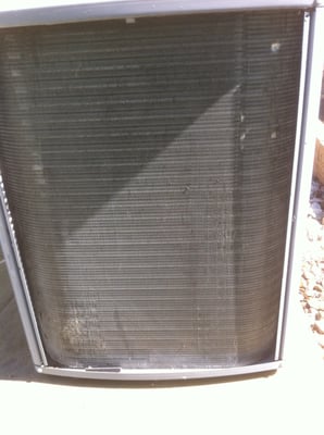 This is the after picture of the dirty air conditioner that we cleaned.