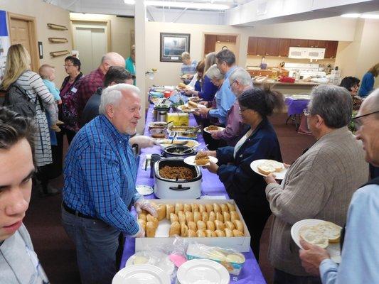 Potluck suppers and celebrations.