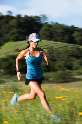 Ashley working out in the wine country