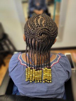 Two layer braid style for little girls