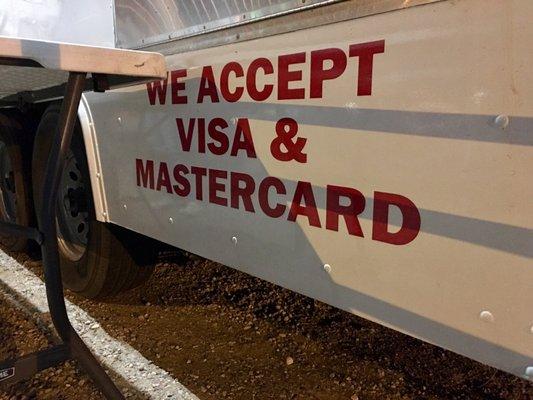 They accept Visa MasterCard!