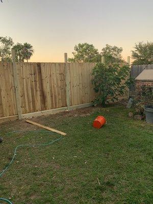 Fence work in progress