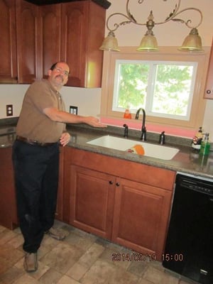 Steve showing off his newly completed kitchen!