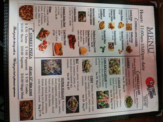 Menu 1 of 2