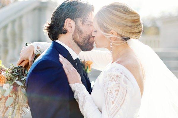 Bride & Groom Portrait, Fall Wedding Day