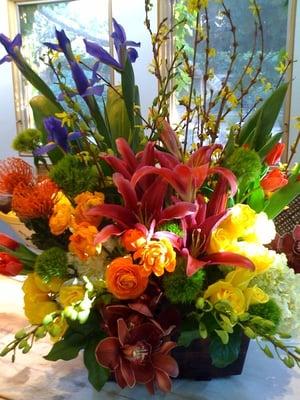 Beautiful arrangement!  I asked for something big and springy to say "thanks."  This definitely met our requirements!