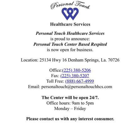 Respite Center contact information