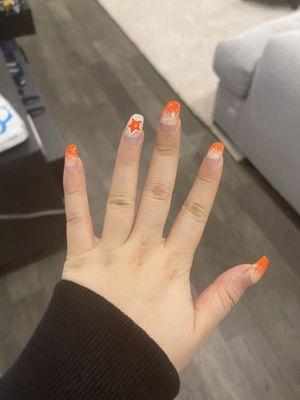 orange nails