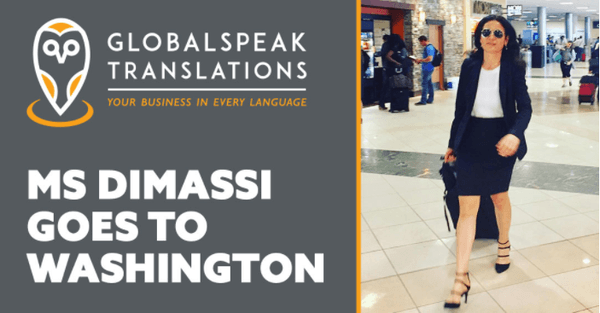 Flor Dimassi, CEO of GlobalSpeak Translations, goes to Washington