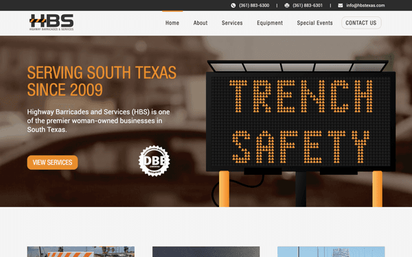 Highway Barricades & Services // Web Development, UX/UI Design