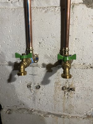 brand new hot/cold water lines for a washing machine