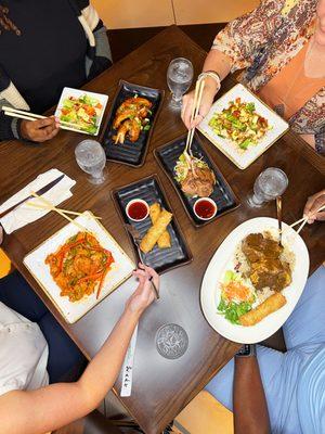 Table of delicious Asian cuisine