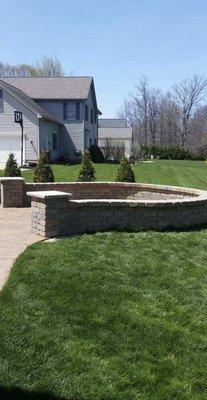 Garden wall and pillars