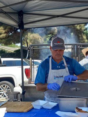 Ryan Miller, loan officer, grilled our amazing lunch.