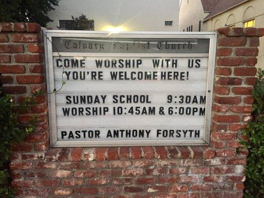 Church signage but not the staircase view