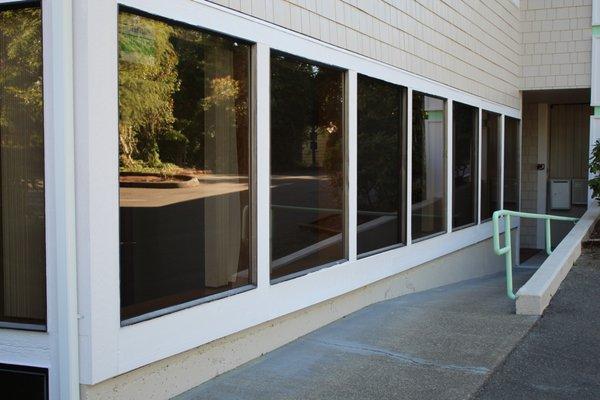 Exterior windows going toward the front door