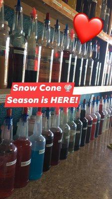 Snow Cones 7 days a week - over 60 flavors to choose from