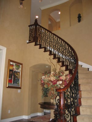 Curved Staircase Detail -
 Danville Home Remodel