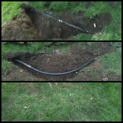 Fixed broken pipe due to uproot and relocate it away from root.