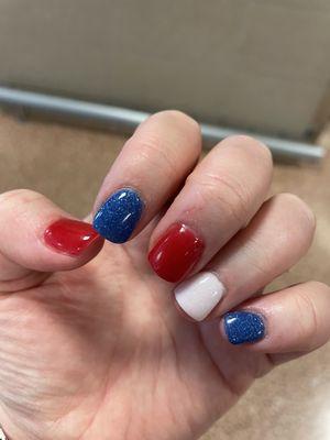 Festive red white and blue sns