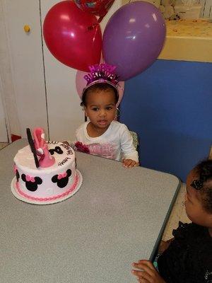 Celebrating her BIG 2 at the day care.