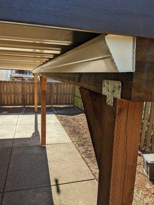 Another view of the underdecking gutter length-wise.