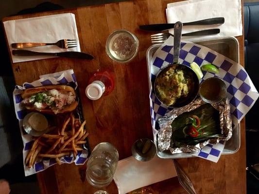 Lobster Roll & fish in banana leaf goodness. #nyc2015 #patriceinthecity