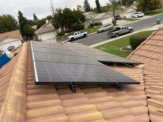 Build up debris on these solar panels