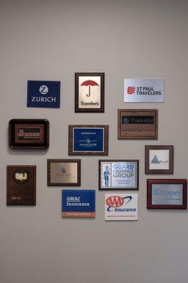 We've worked with a lot of carriers in our day. Some "antique" signage we've kept for fun.