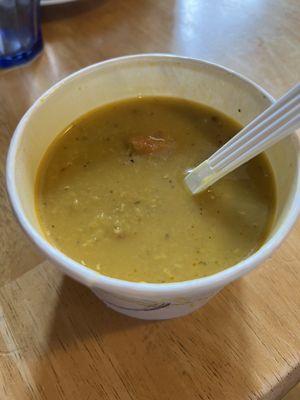 Small lentil soup for $3.50 was filled to the top