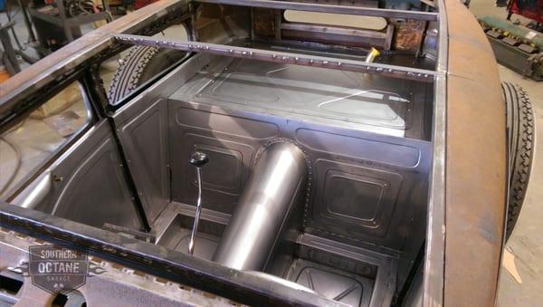 Custom sheet metal interior for a 1929 Ford Model A hot rod. Work by Jeremy Smith of Southern Octane Garage