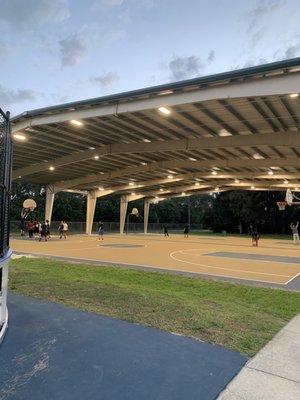 Covered outdoor basketball courts