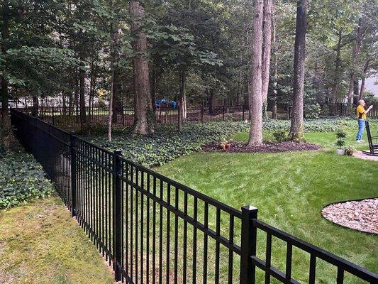 Black Aluminum Granite Style Fence