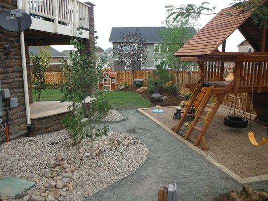 Custom backyard design and installation.