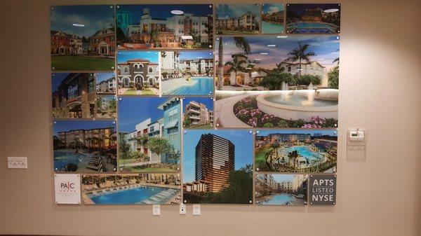 Reverse print on clear acrylic to create this property image wall