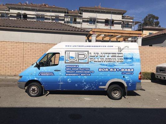 United plumbing van wrapped