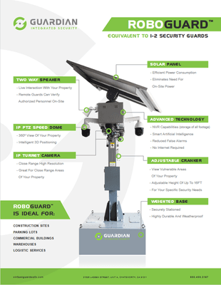 Take a look at Guardian Integrated Security's RoboGuard™ Specification and Details.