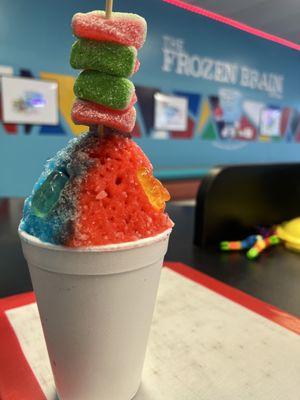 Blue Razz X Brain Punch w/ Gummie Bears & Watermelon wedges!