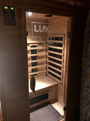 Infrared sauna available.