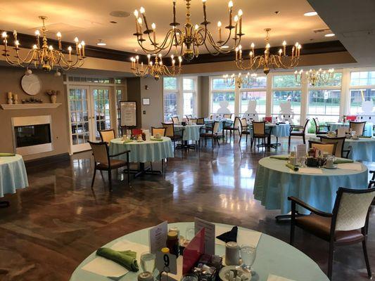 The dining room set up makes it feel like you are eating at a nice restaurant for every meal.