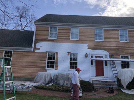 Sanding to the bared wood