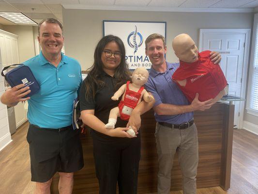 Huge thanks to Dr. Mike at Optimal Spine and Body for hosting a BLS course.