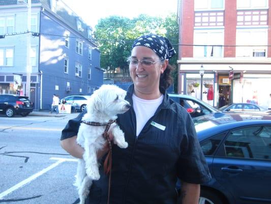 Joyful Groomer, Renee Pierre, at Main Street Stroll in East Greenwich.  Summer 2012