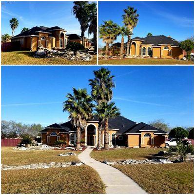 Beautiful GAF Timberline HD Charcoal Shingle roof replacement on 100% stucco home.