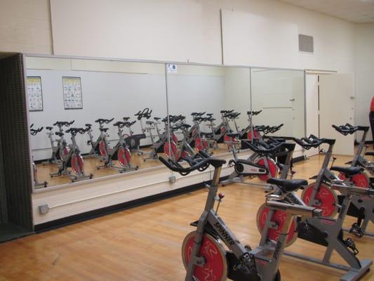 Indoor Cycling Room at Saginaw YMCA. 
 Schedule for Cycling:  www.SaginawYMCA.org