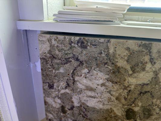 Templating left gap between stone and window sill