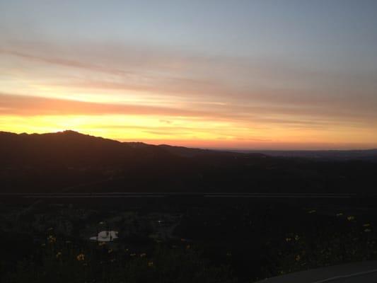 Mountain & ocean sunset view from a house on the summit.