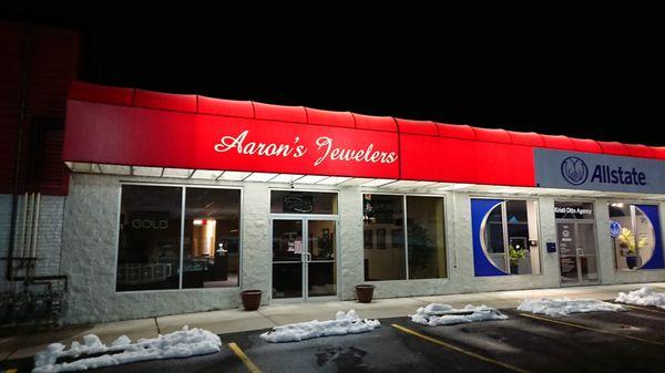 Storefront at night