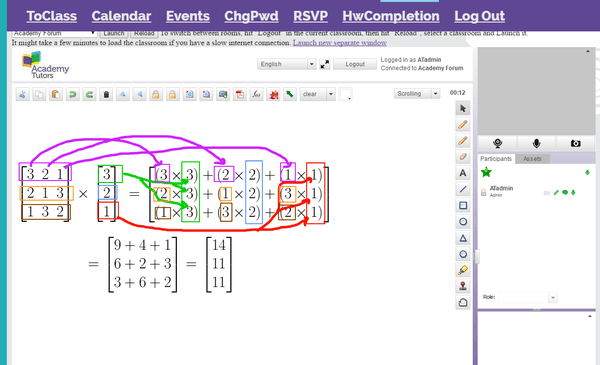 Our online classroom featuring live instructors and interactive document share (whiteboard)