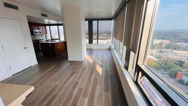 Engineered Hardwood in a skyscraper in Bellevue.